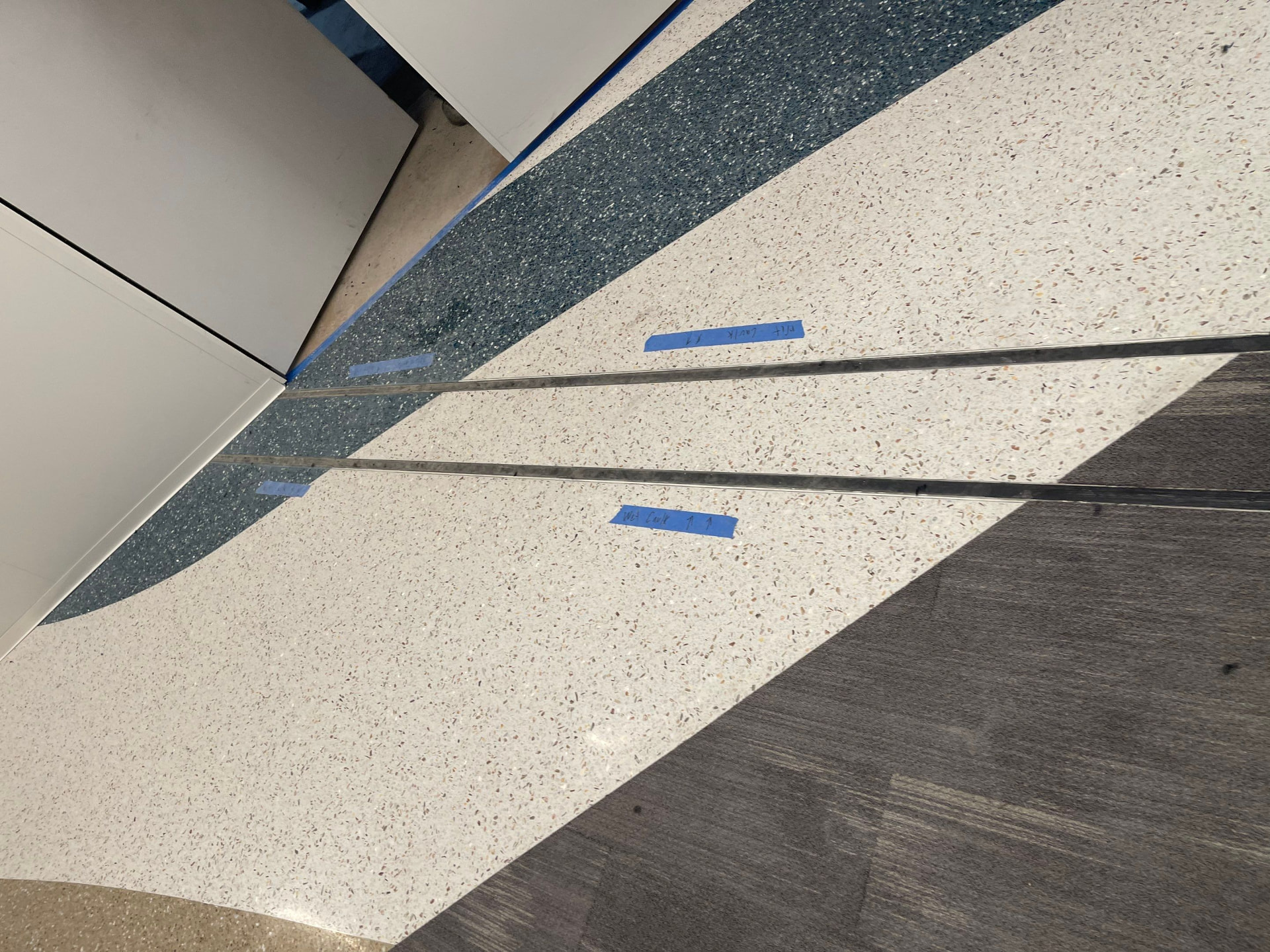 Floor joint filling in progress
