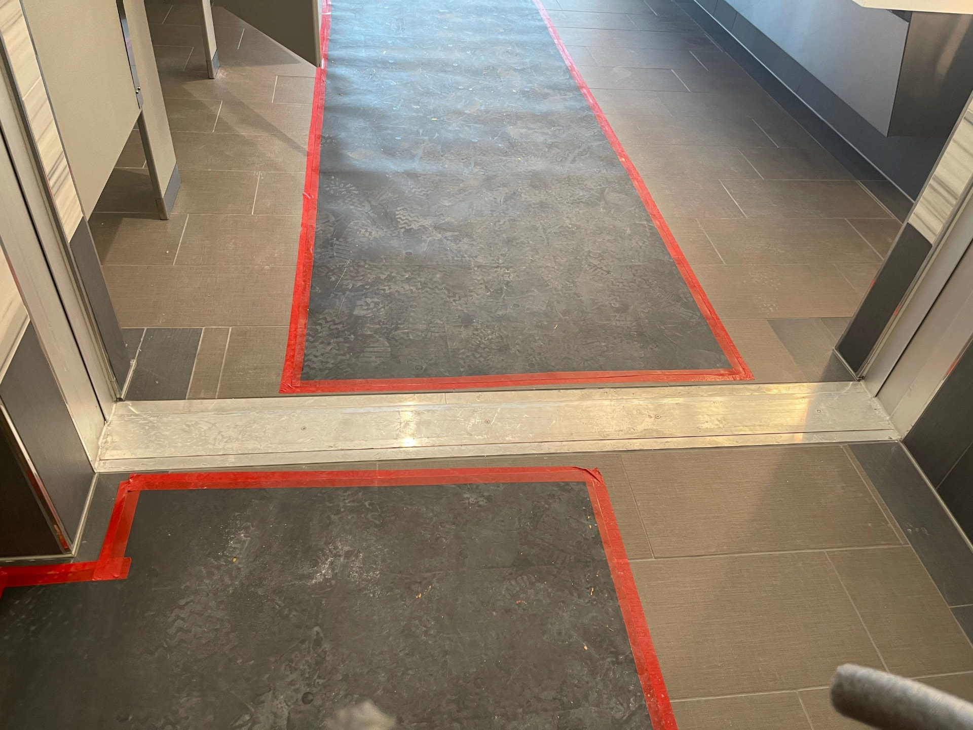 Interior floor joint work on a commercial slab